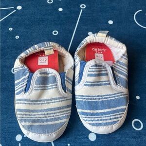 Carter's Blue and White Baby Walker Slip-On Shoes